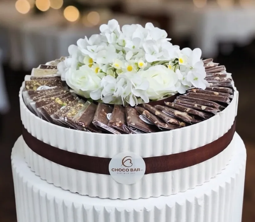 Chocolate tray with flowers