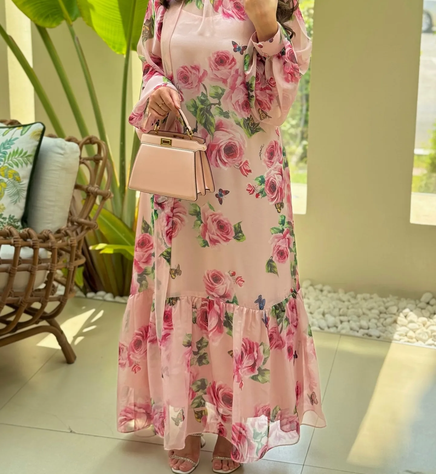 Summer '25 rose chiffon dress